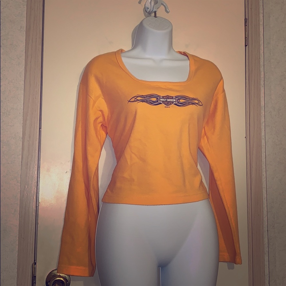 Long sleeve crop top blouse